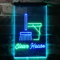 ADVPRO Clean House Helper Shop Display  Dual Color LED Neon Sign st6-i3605 - Green & Blue