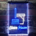 ADVPRO Clean House Helper Shop Display  Dual Color LED Neon Sign st6-i3605 - White & Blue
