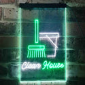 ADVPRO Clean House Helper Shop Display  Dual Color LED Neon Sign st6-i3605 - White & Green