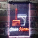 ADVPRO Clean House Helper Shop Display  Dual Color LED Neon Sign st6-i3605 - White & Orange