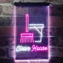 ADVPRO Clean House Helper Shop Display  Dual Color LED Neon Sign st6-i3605 - White & Purple