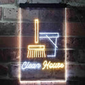 ADVPRO Clean House Helper Shop Display  Dual Color LED Neon Sign st6-i3605 - White & Yellow