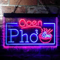 ADVPRO Open Pho Vietnam Noodles Shop Dual Color LED Neon Sign st6-i3655 - Blue & Red