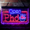 ADVPRO Open Pho Vietnam Noodles Shop Dual Color LED Neon Sign st6-i3655 - Red & Blue