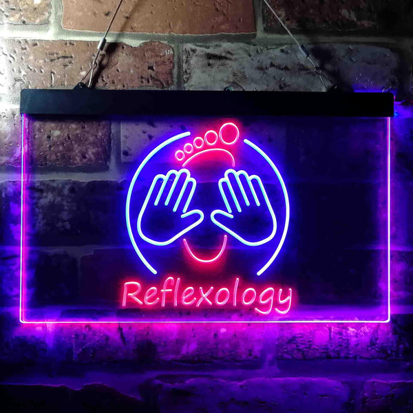 ADVPRO Foot Reflexology Massage Shop Dual Color LED Neon Sign st6-i3661 - Blue & Red