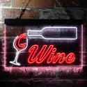 ADVPRO Wine Bar Bottle Glass Cup Beer Dual Color LED Neon Sign st6-i3662 - White & Red