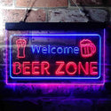 ADVPRO Welcome Beer Zone Bar Club Dual Color LED Neon Sign st6-i3667 - Blue & Red