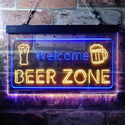 ADVPRO Welcome Beer Zone Bar Club Dual Color LED Neon Sign st6-i3667 - Blue & Yellow