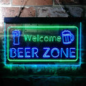 ADVPRO Welcome Beer Zone Bar Club Dual Color LED Neon Sign st6-i3667 - Green & Blue