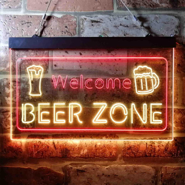 ADVPRO Welcome Beer Zone Bar Club Dual Color LED Neon Sign st6-i3667 - Red & Yellow