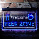ADVPRO Welcome Beer Zone Bar Club Dual Color LED Neon Sign st6-i3667 - White & Blue