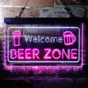 ADVPRO Welcome Beer Zone Bar Club Dual Color LED Neon Sign st6-i3667 - White & Purple