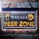 ADVPRO Welcome Beer Zone Bar Club Dual Color LED Neon Sign st6-i3667 - White & Yellow
