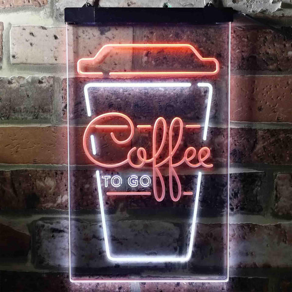 ADVPRO Coffee to Go Shop Display  Dual Color LED Neon Sign st6-i3707 - White & Orange