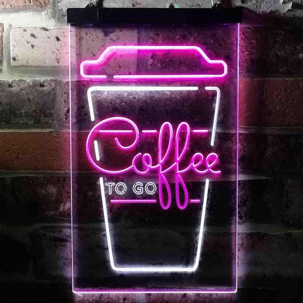 ADVPRO Coffee to Go Shop Display  Dual Color LED Neon Sign st6-i3707 - White & Purple