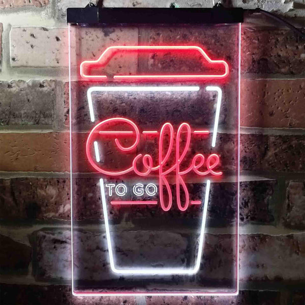 ADVPRO Coffee to Go Shop Display  Dual Color LED Neon Sign st6-i3707 - White & Red