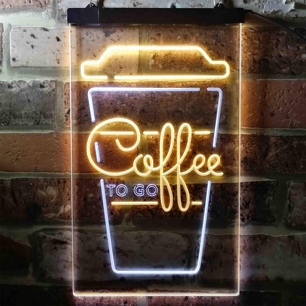 ADVPRO Coffee to Go Shop Display  Dual Color LED Neon Sign st6-i3707 - White & Yellow