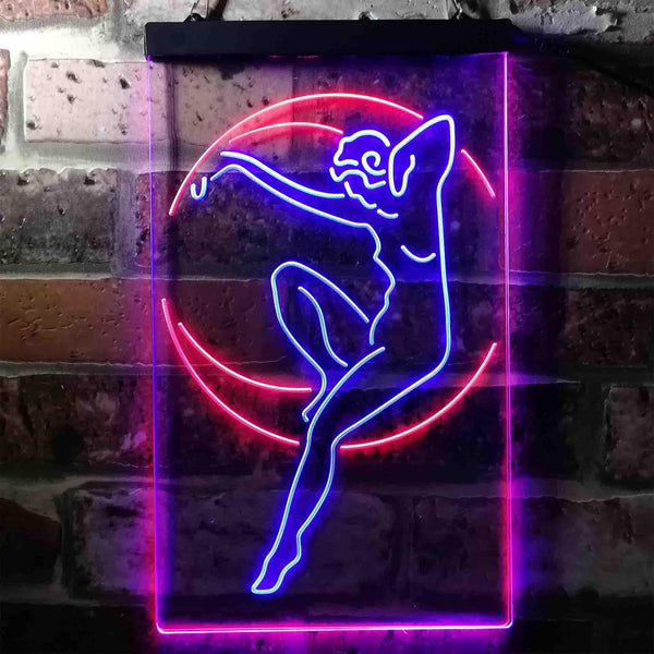 ADVPRO Blue Moon Lady  Dual Color LED Neon Sign st6-i3742 - Blue & Red