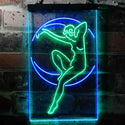 ADVPRO Blue Moon Lady  Dual Color LED Neon Sign st6-i3742 - Green & Blue