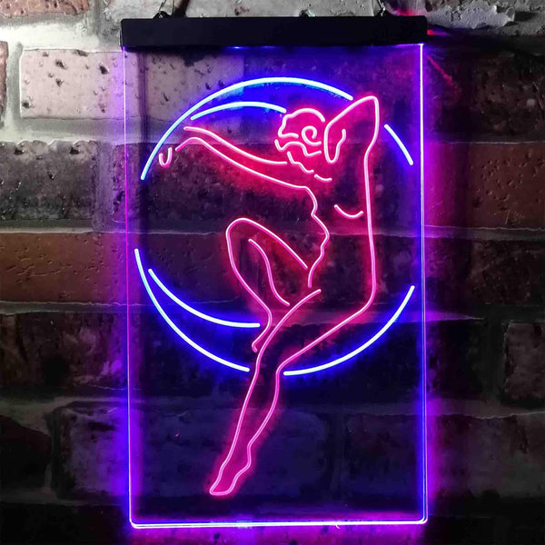 ADVPRO Blue Moon Lady  Dual Color LED Neon Sign st6-i3742 - Red & Blue