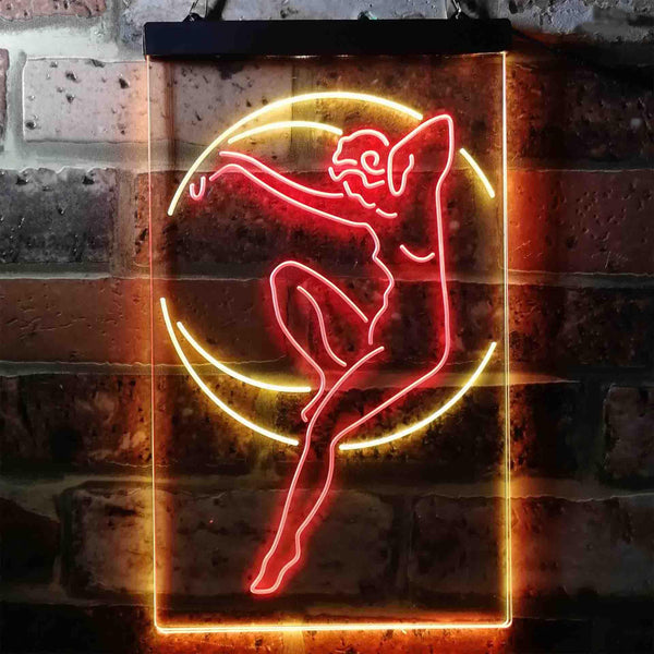 ADVPRO Blue Moon Lady  Dual Color LED Neon Sign st6-i3742 - Red & Yellow
