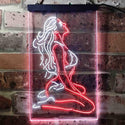 ADVPRO Sexy Girl Thinking Bedroom Man Cave  Dual Color LED Neon Sign st6-i3751 - White & Red
