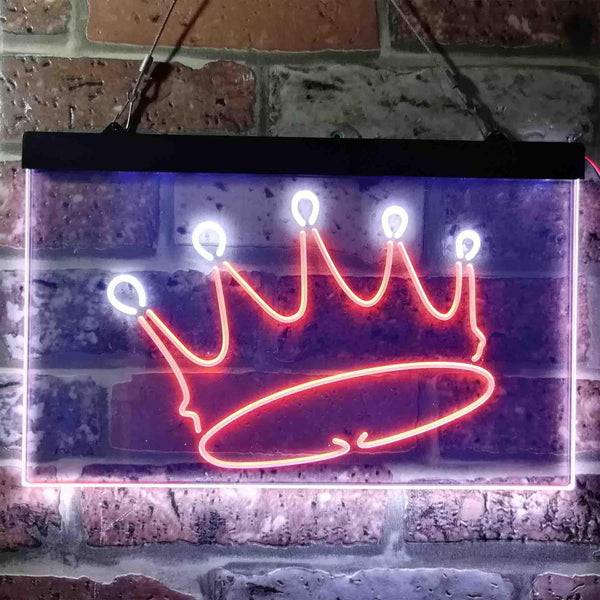 ADVPRO Crown Princess Bedroom Girl Kid Room Display Dual Color LED Neon Sign st6-i3755 - White & Orange
