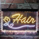 ADVPRO Hair Rose Flower Barber Shop Dual Color LED Neon Sign st6-i3794 - White & Yellow