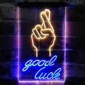 ADVPRO Good Luck Hand  Dual Color LED Neon Sign st6-i3798 - Blue & Yellow