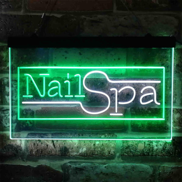 ADVPRO Nail Spa Salon Dual Color LED Neon Sign st6-i3804 - White & Green