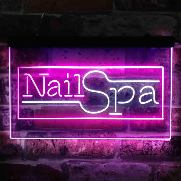 ADVPRO Nail Spa Salon Dual Color LED Neon Sign st6-i3804 - White & Purple