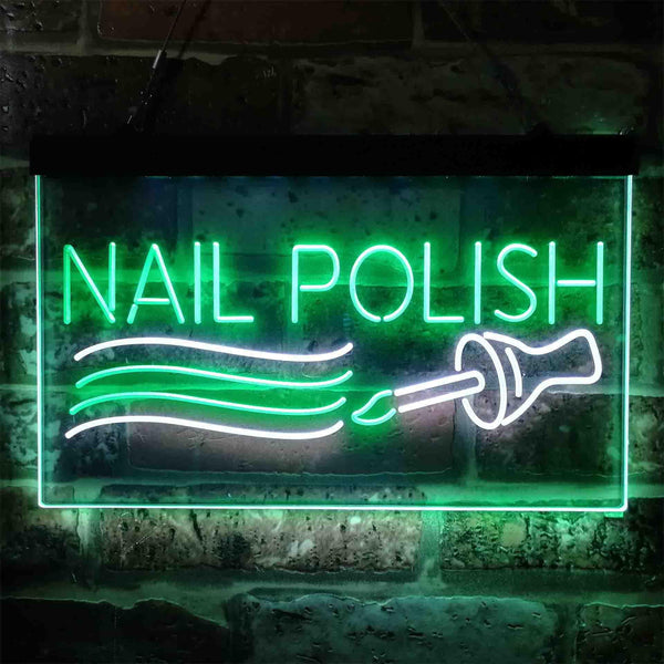ADVPRO Nail Polish Dual Color LED Neon Sign st6-i3805 - White & Green