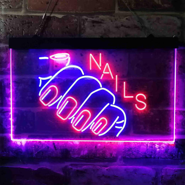 ADVPRO Nails Hand Waxing Dual Color LED Neon Sign st6-i3809 - Blue & Red