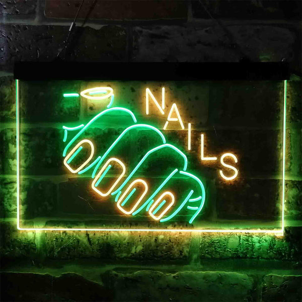 ADVPRO Nails Hand Waxing Dual Color LED Neon Sign st6-i3809 - Green & Yellow