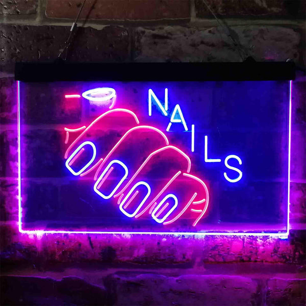 ADVPRO Nails Hand Waxing Dual Color LED Neon Sign st6-i3809 - Red & Blue