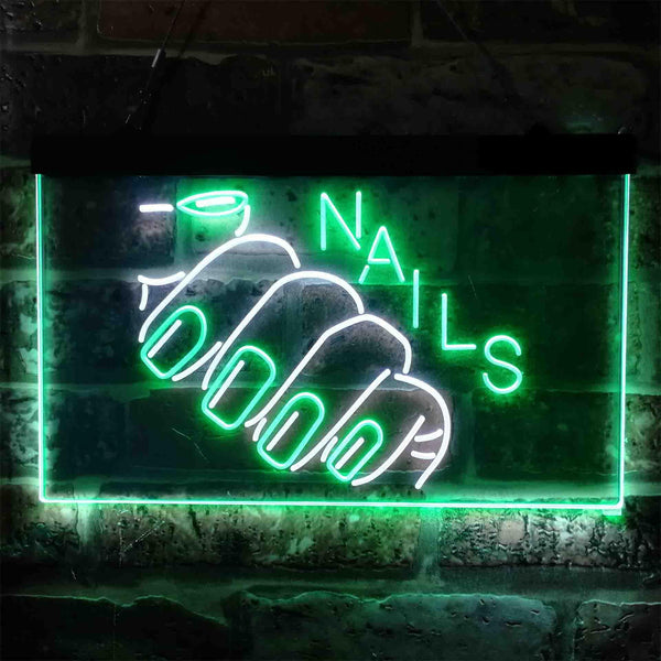 ADVPRO Nails Hand Waxing Dual Color LED Neon Sign st6-i3809 - White & Green