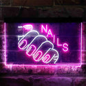 ADVPRO Nails Hand Waxing Dual Color LED Neon Sign st6-i3809 - White & Purple
