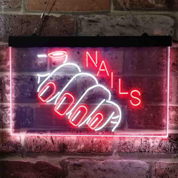 ADVPRO Nails Hand Waxing Dual Color LED Neon Sign st6-i3809 - White & Red