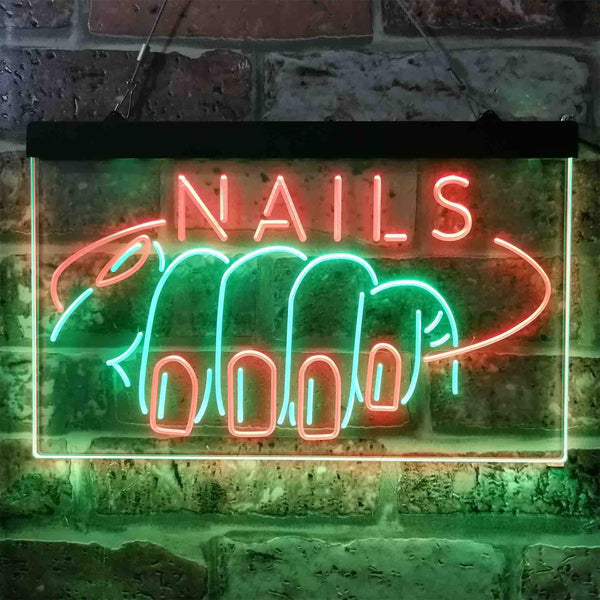 ADVPRO Nails Fingers Display Dual Color LED Neon Sign st6-i3810 - Green & Red