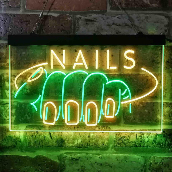 ADVPRO Nails Fingers Display Dual Color LED Neon Sign st6-i3810 - Green & Yellow