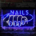 ADVPRO Nails Fingers Display Dual Color LED Neon Sign st6-i3810 - White & Blue
