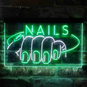 ADVPRO Nails Fingers Display Dual Color LED Neon Sign st6-i3810 - White & Green
