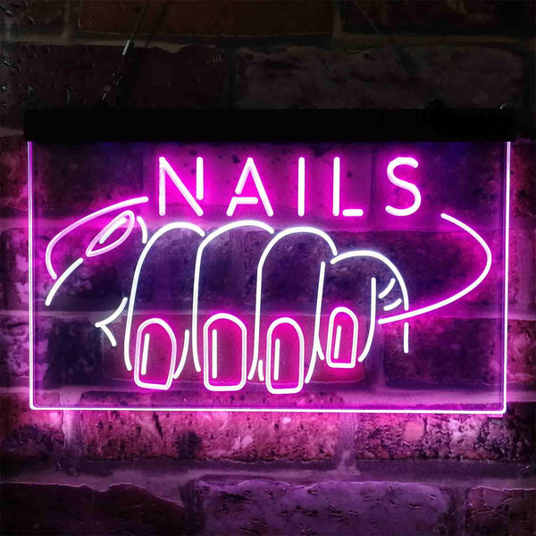 ADVPRO Nails Fingers Display Dual Color LED Neon Sign st6-i3810 - White & Purple