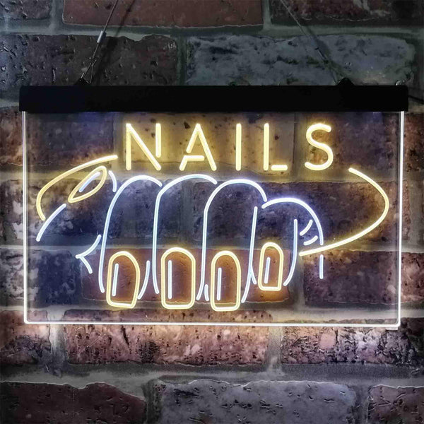 ADVPRO Nails Fingers Display Dual Color LED Neon Sign st6-i3810 - White & Yellow