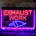 ADVPRO Exhaust Work Shop Car Repair Garage Dual Color LED Neon Sign st6-i3817 - Blue & Red