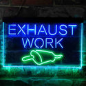 ADVPRO Exhaust Work Shop Car Repair Garage Dual Color LED Neon Sign st6-i3817 - Green & Blue