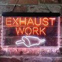 ADVPRO Exhaust Work Shop Car Repair Garage Dual Color LED Neon Sign st6-i3817 - White & Orange