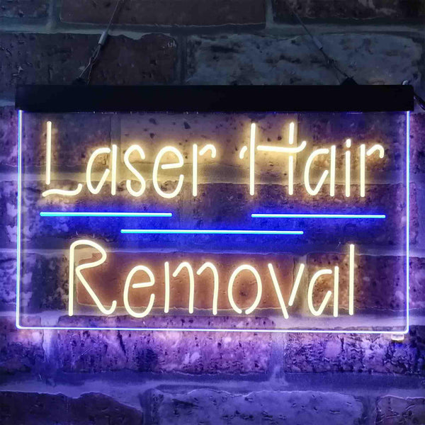 ADVPRO Laser Hair Removal Dual Color LED Neon Sign st6-i3833 - Blue & Yellow