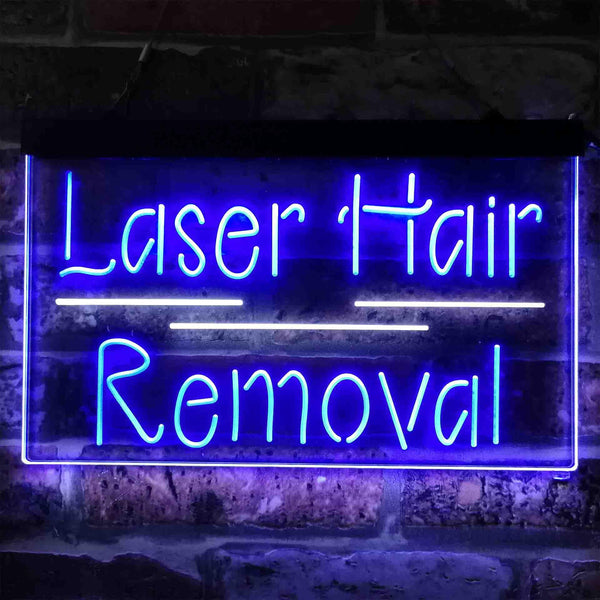 ADVPRO Laser Hair Removal Dual Color LED Neon Sign st6-i3833 - White & Blue