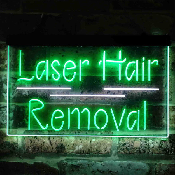 ADVPRO Laser Hair Removal Dual Color LED Neon Sign st6-i3833 - White & Green